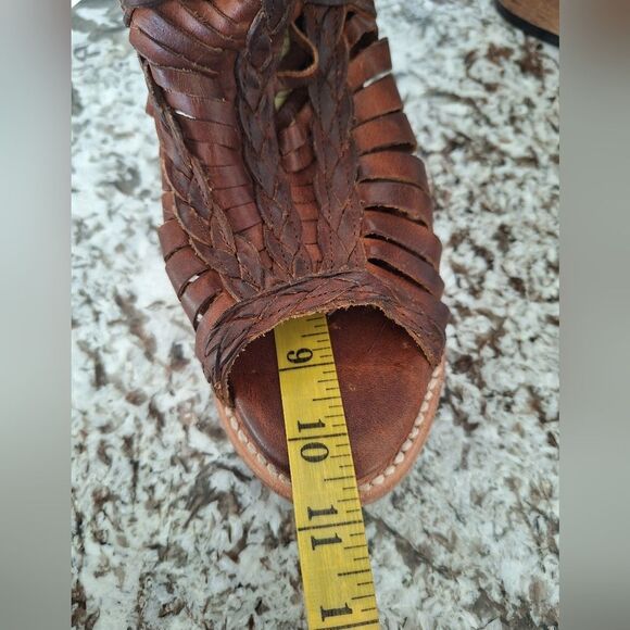 Freebird Bela Leather‎ Strappy Braided Heeled Booties Shoes Distressed Size 10 - Picture 11 of 11